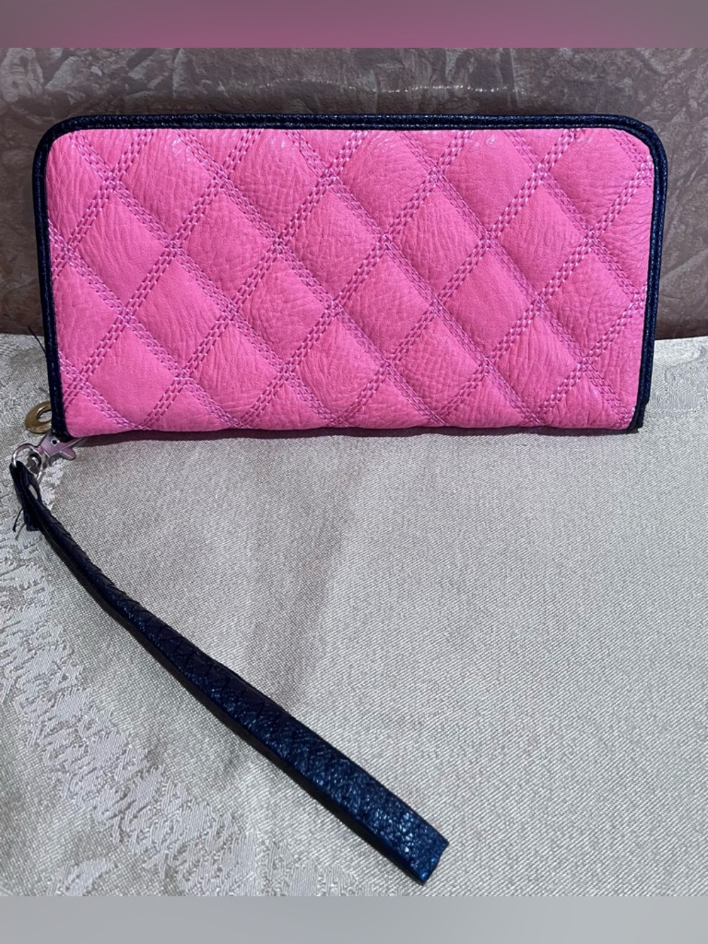Orange Quilted Wristlet Clutch - Picture 2 of 8